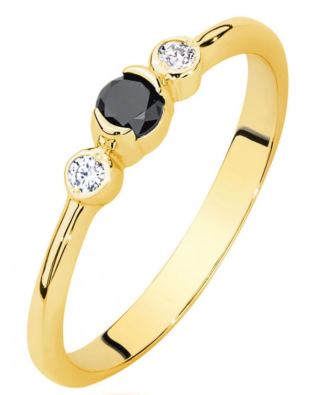 Inel Bonore - Aur 585 - Diamant Negru 0,12 ct 93383