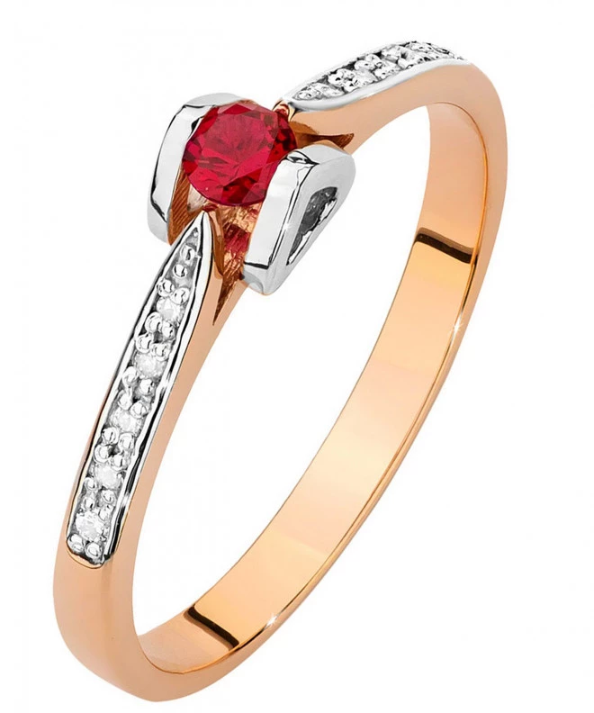 Inel Bonore - Aur Roz 585 - Rubin 0,15 ct 104782