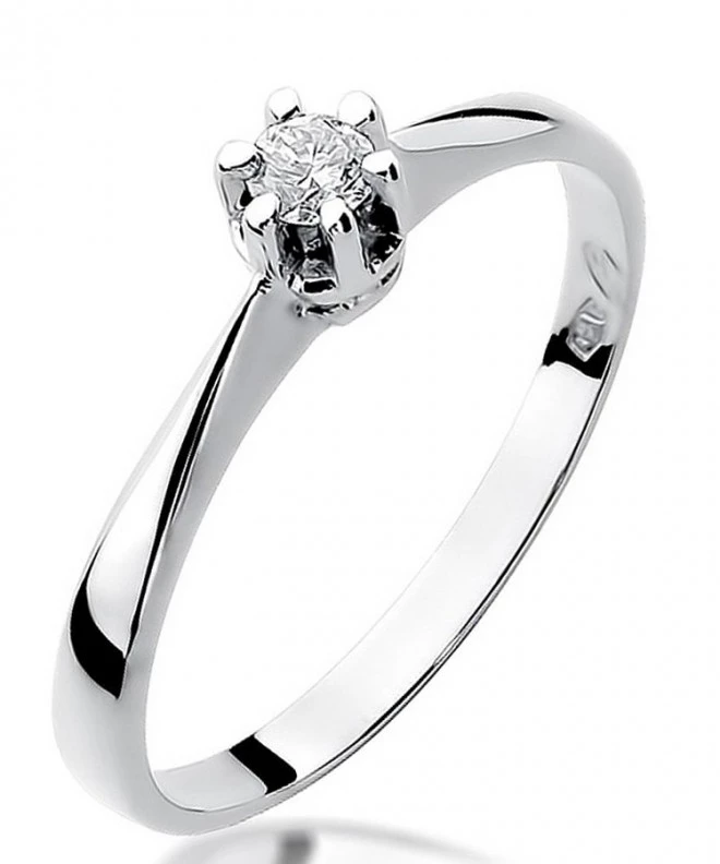 Inel Bonore - Aur Alb 585 - Diamant 0,1 ct 107851