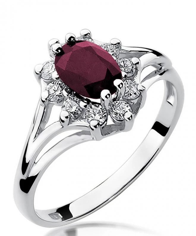 Inel Bonore - Aur Alb 585 - Rubin 1 ct 121343