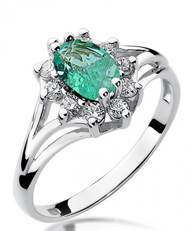 Inel Bonore - Aur Alb 585 - Smarald 0,8 ct 124439