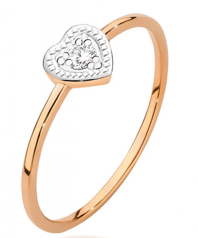 Inel Bonore - Aur Roz 585 - Diamant 0,02 ct 102715