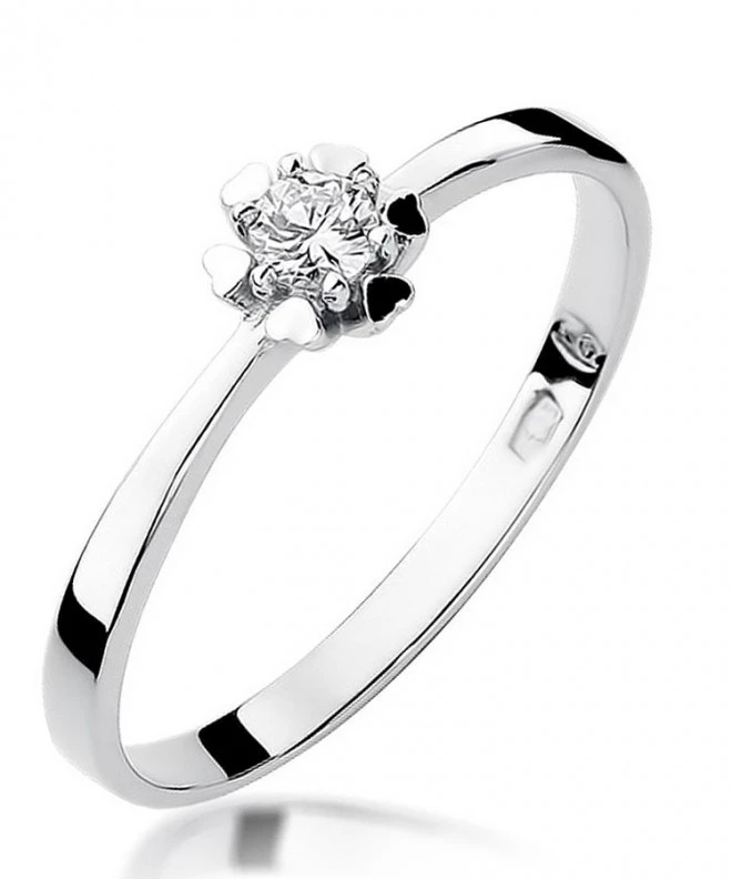 Inel Bonore - Aur Alb 585 - Diamant 0,1 ct 107855