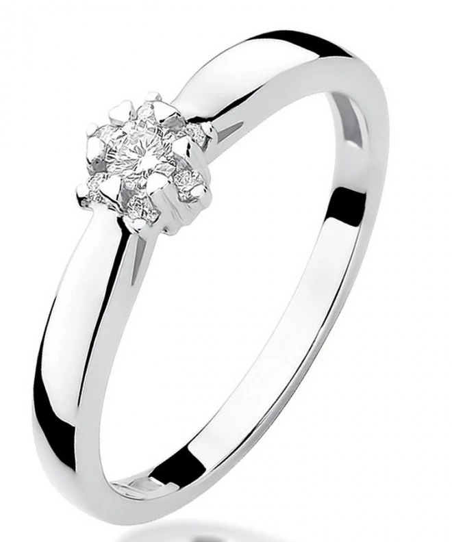 Inel Bonore - Aur Alb 585 - Diamant 0,1 ct 110924