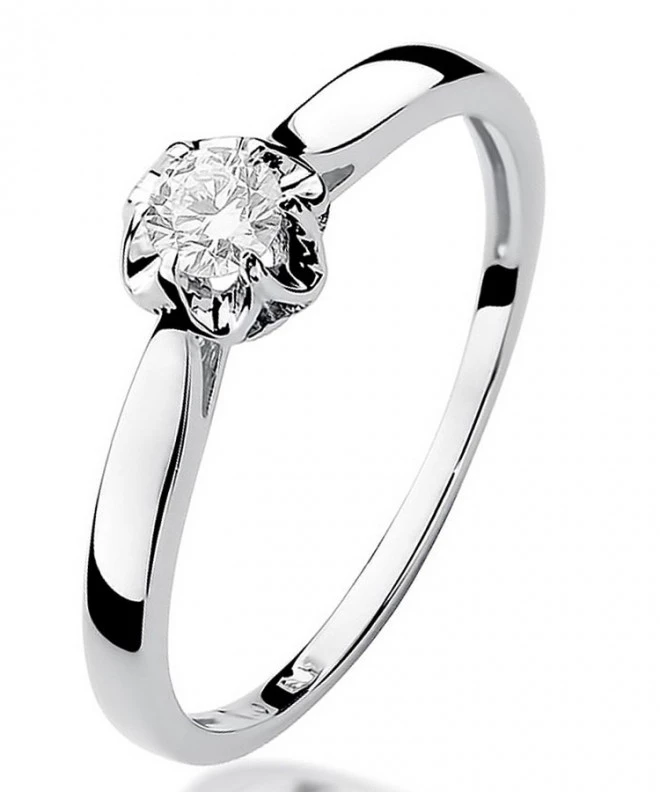 Inel Bonore - Aur Alb 585 - Diamant 0,1 ct 110925