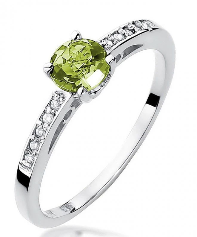 Inel Bonore - Aur Alb 585 - Olivină 0,6 ct 120328