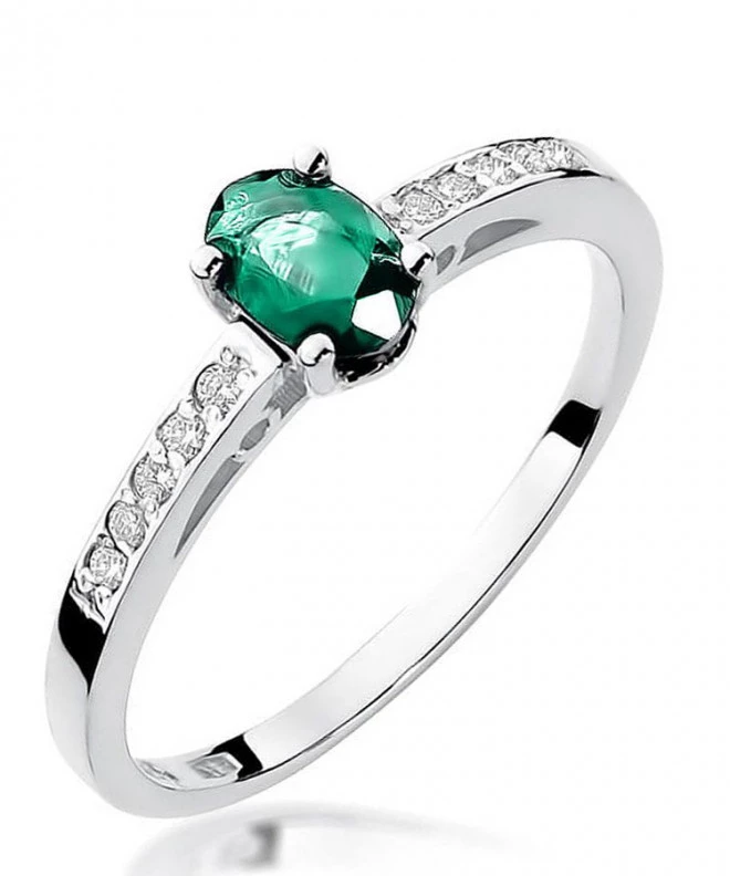 Inel Bonore - Aur Alb 585 - Smarald 0,4 ct 124442