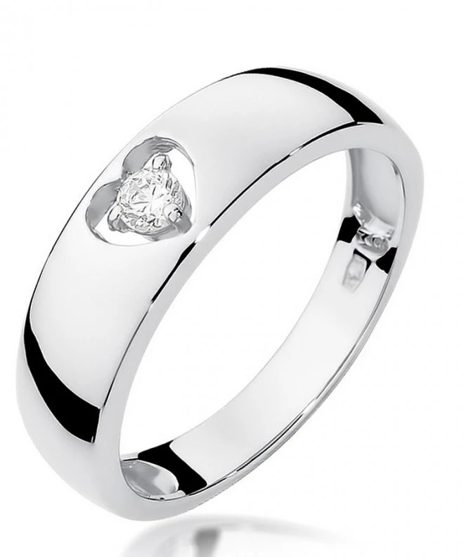 Inel Bonore - Aur Alb 585 - Diamant 0,1 ct 107859