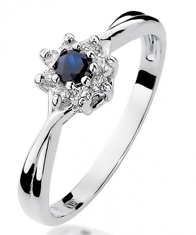 Inel Bonore - Aur Alb 585 - Safir 0,15 ct 123394