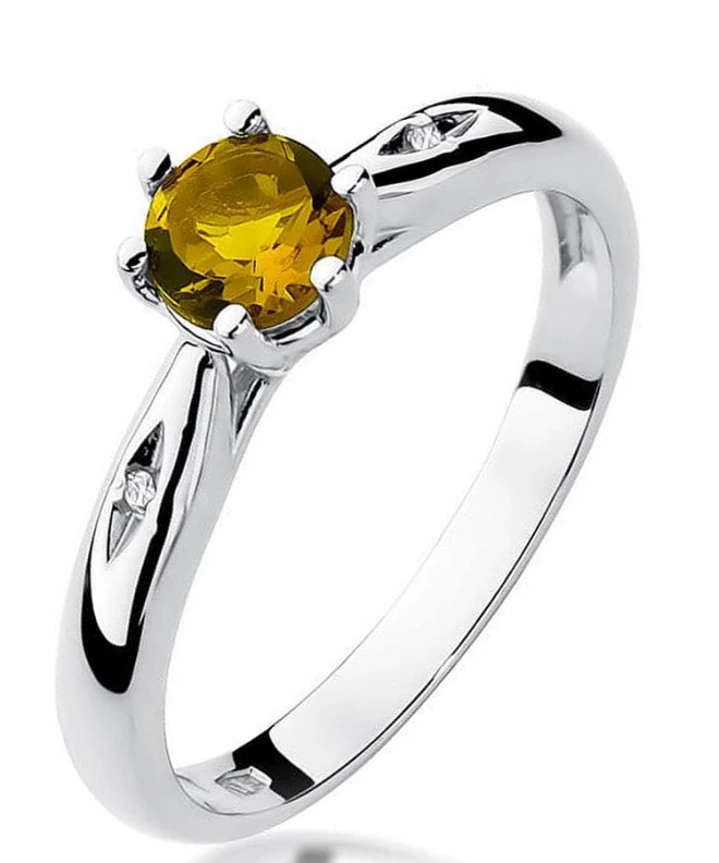 Inel Bonore - Aur Alb 585 - Citrin 0,5 ct 119293
