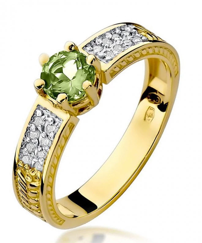 Inel Bonore - Aur 585 - Olivină 0,5 ct 94406