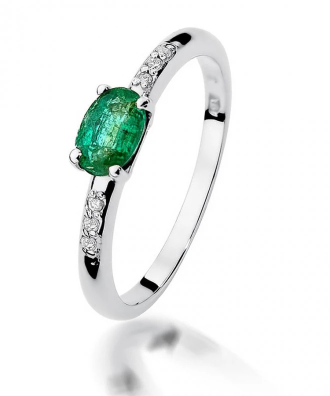 Inel Bonore - Aur Alb 585 - Smarald 0,4 ct 124446
