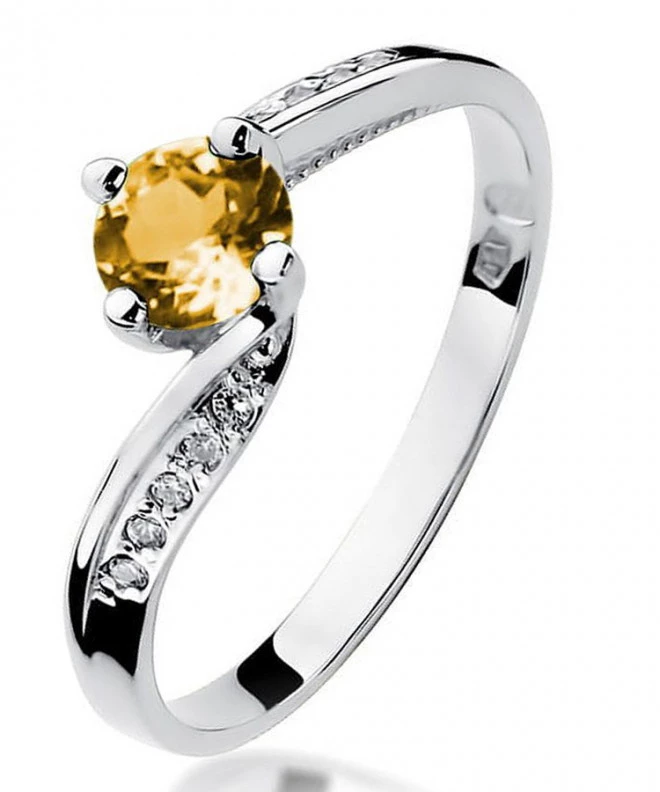 Inel Bonore - Aur Alb 585 - Citrin 0,5 ct 119296