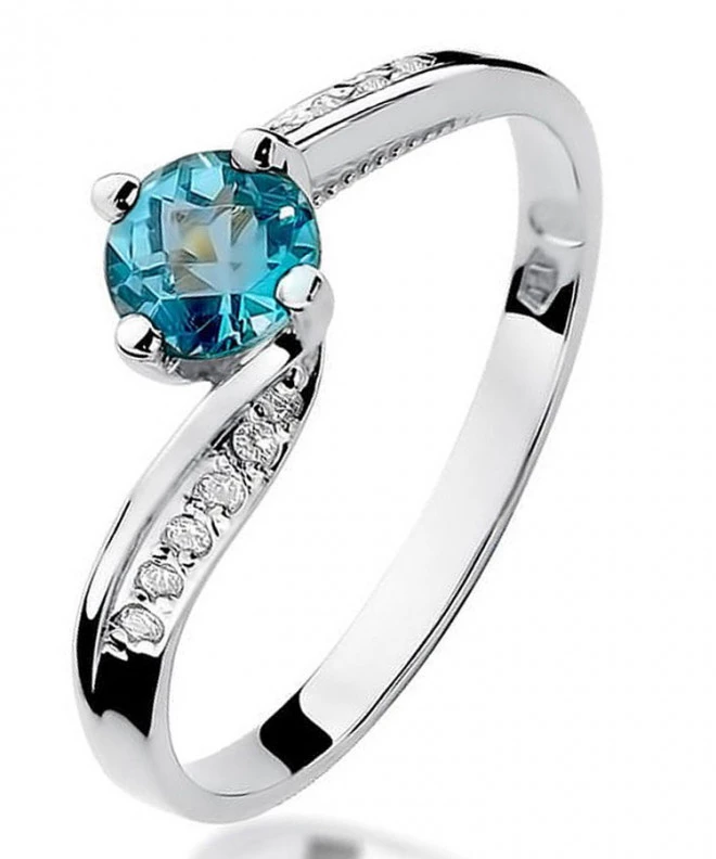 Inel Bonore - Aur Alb 585 - Topaz 0,5 ct 127597