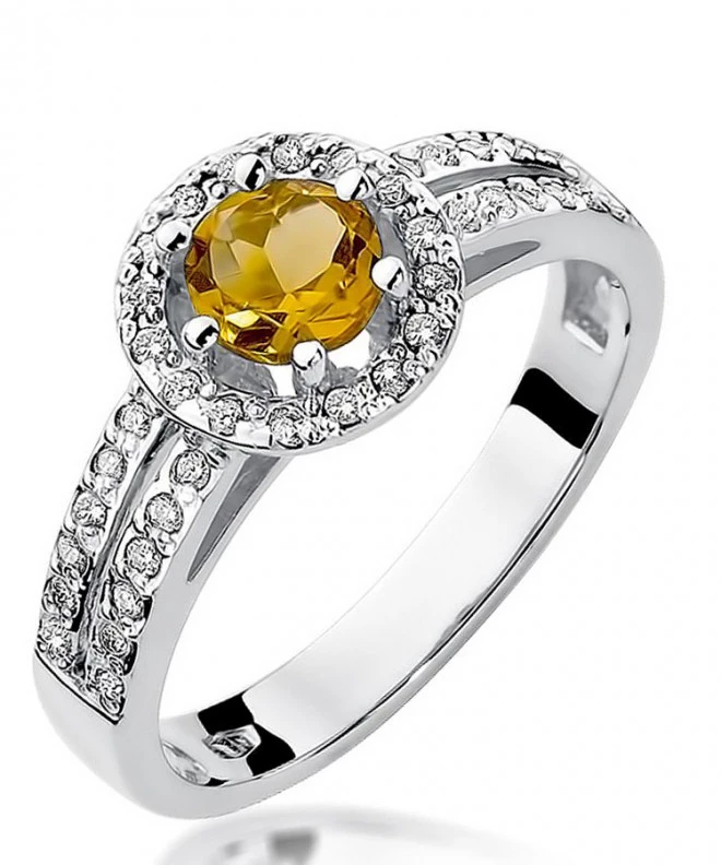 Inel Bonore - Aur Alb 585 - Citrin 0,5 ct 119297