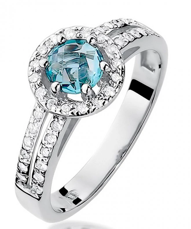 Inel Bonore - Aur Alb 585 - Topaz 0,5 ct 127598