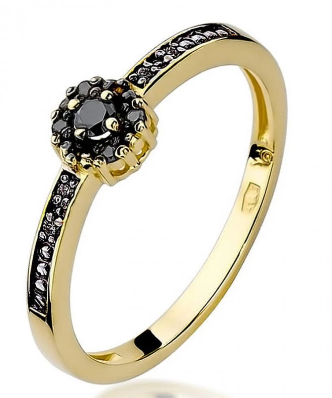 Inel Bonore - Aur 585 - Diamant Negru 0,02 ct 93386
