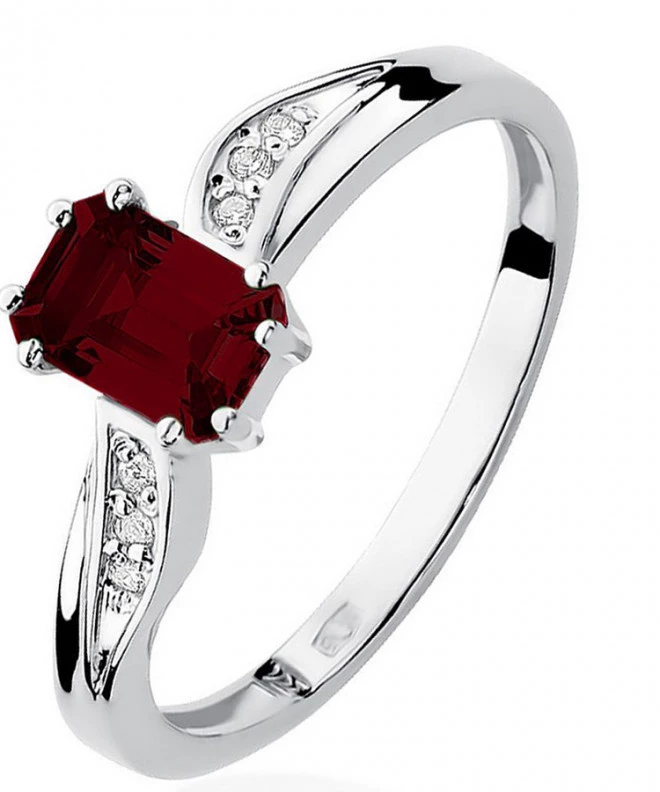 Inel Bonore - Aur Alb 585 - Grenadă 0,7 ct 120315