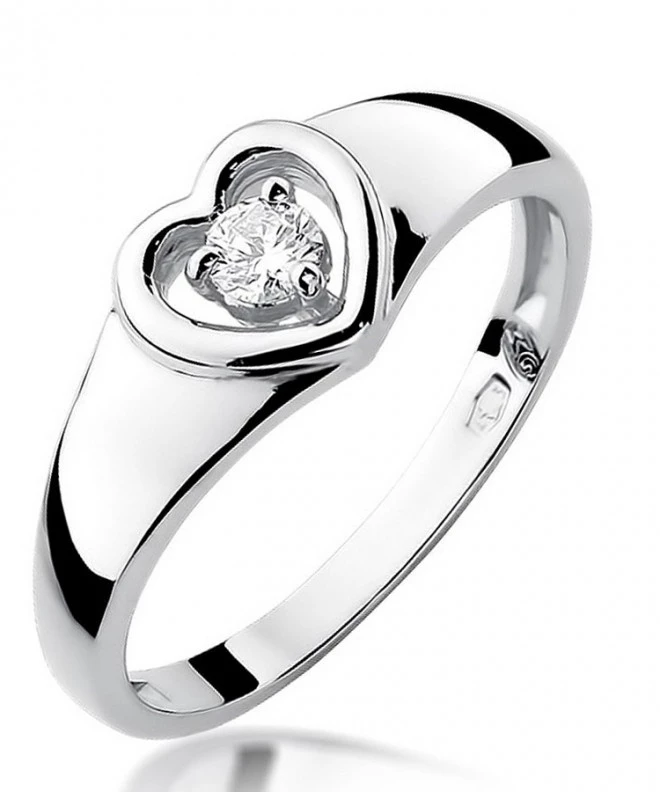 Inel Bonore - Aur Alb 585 - Diamant 0,1 ct 107845