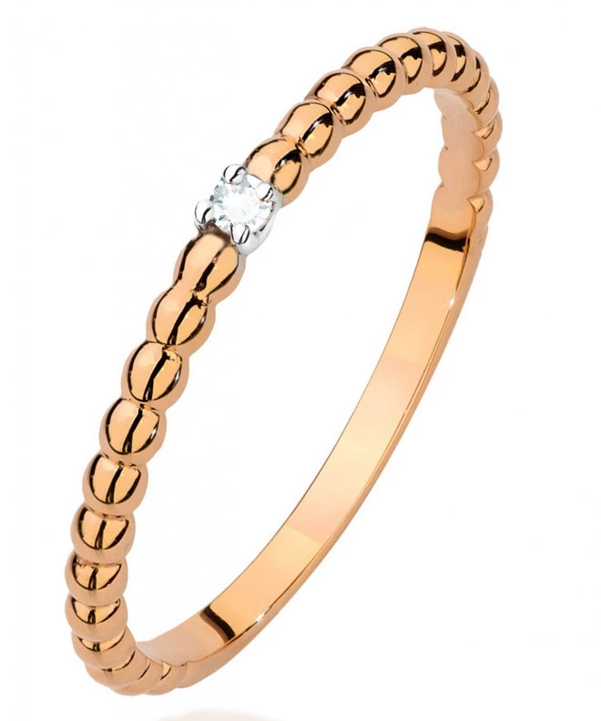 Inel Bonore - Aur Roz 585 - Diamant 0,02 ct 102711