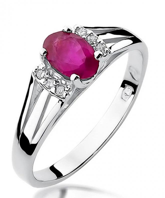 Inel Bonore - Aur Alb 585 - Rubin 0,6 ct 120346