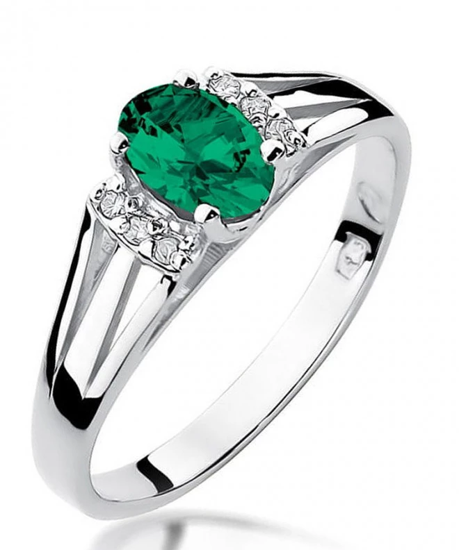 Inel Bonore - Aur Alb 585 - Smarald 0,4 ct 124435