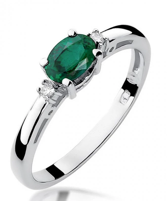 Inel Bonore - Aur Alb 585 - Smarald 0,4 ct 124436