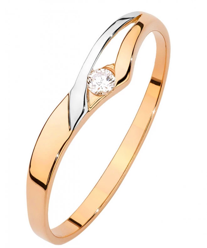 Inel Bonore - Aur Roz 585 - Diamant 0,04 ct 102712