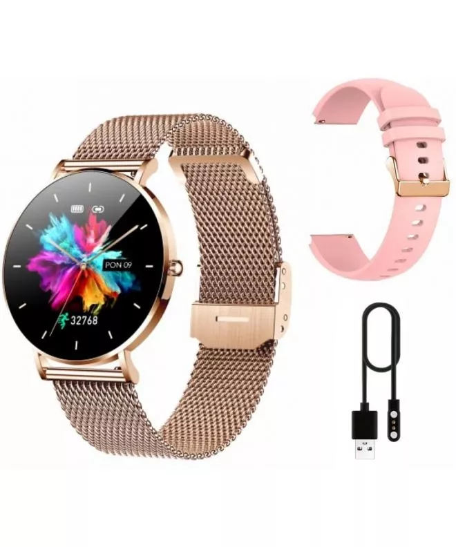 Smartwatch Dama Manta Alexa Auriu SET SWU501GD