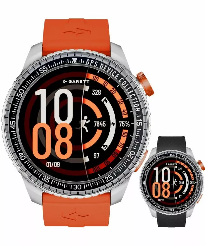 Smartwatch barbatesc Garett Compass Silver SET 5904238487365