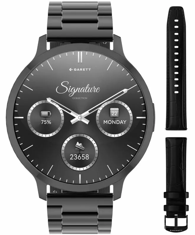 Smartwatch barbatesc Garett Edge negru solid Black Solid SET 5904238485156