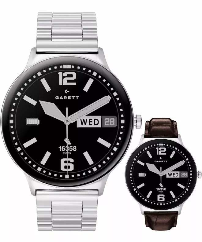 Smartwatch barbatesc Garett Quantum Glow Silver SET 5904238487563