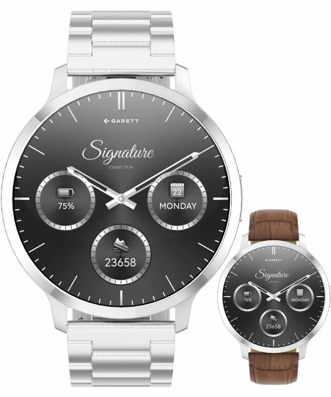 Smartwatch barbatesc Garett Signature Edge Silver Solid SET 5904238485163
