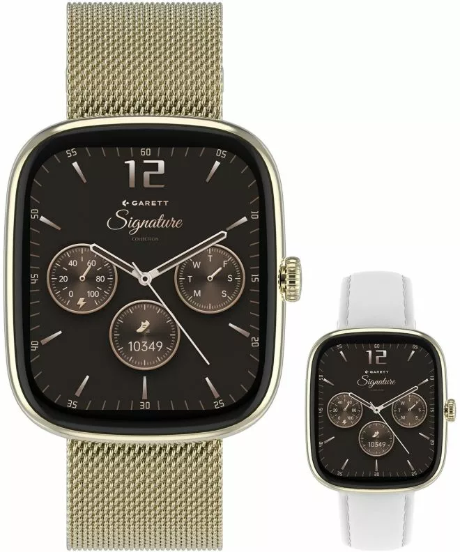 Smartwatch dama Garett Signature Flow Gold Mesh SET 5904238485033