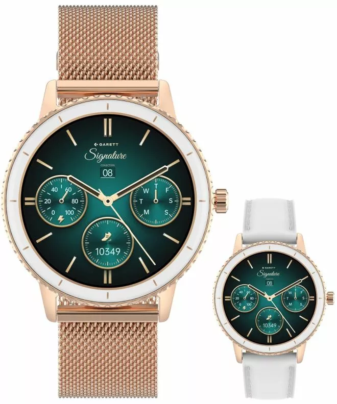 Smartwatch dama Garett Signature Grace Rose Gold Mesh SET 5904238485064