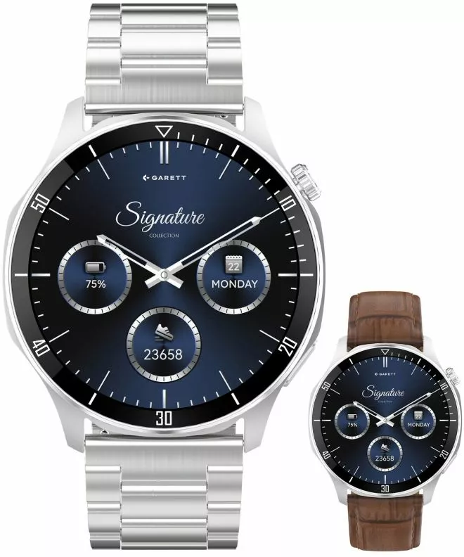 Smartwatch barbatesc Garett Signature Prime Silver Solid SET 5904238485132