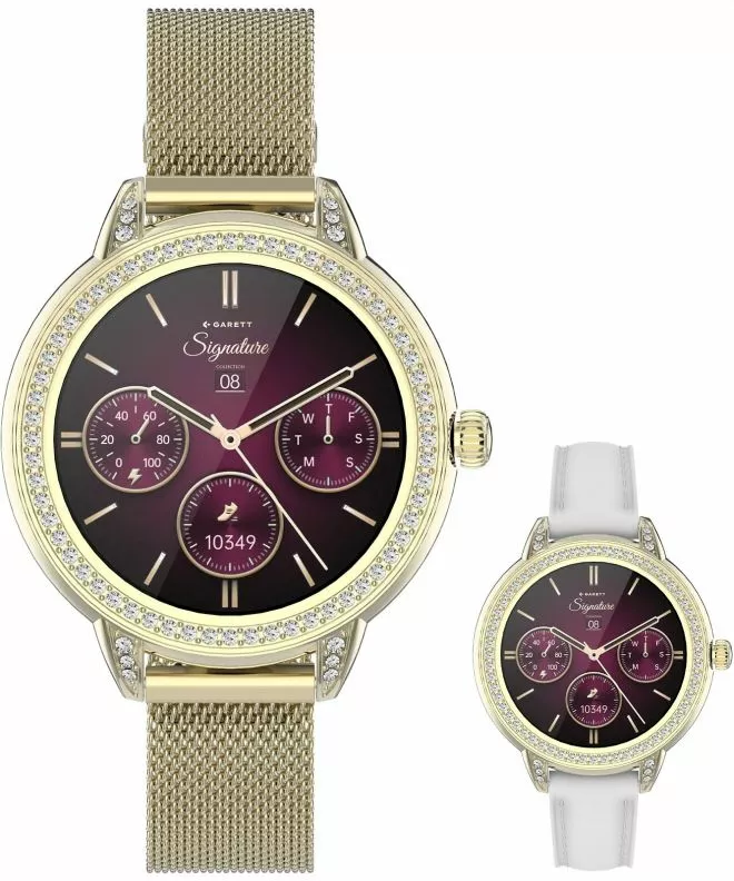 Smartwatch dama Garett Signature Stella Gold Mesh SET 5904238485125