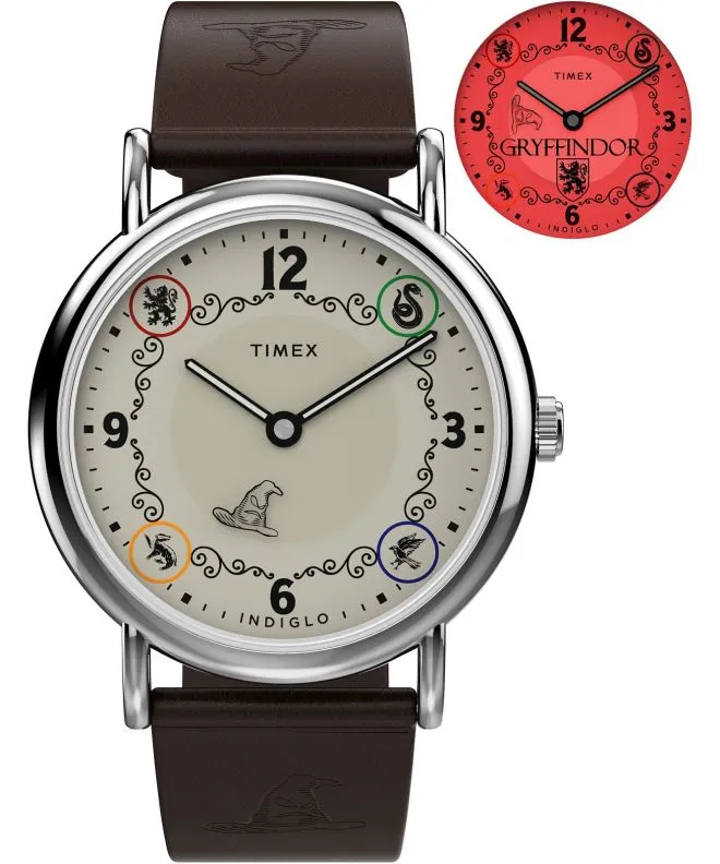 Ceas unisex Timex Harry Potter X Weekender Gryffindor House 38mm Leather Strap TW2Y76300