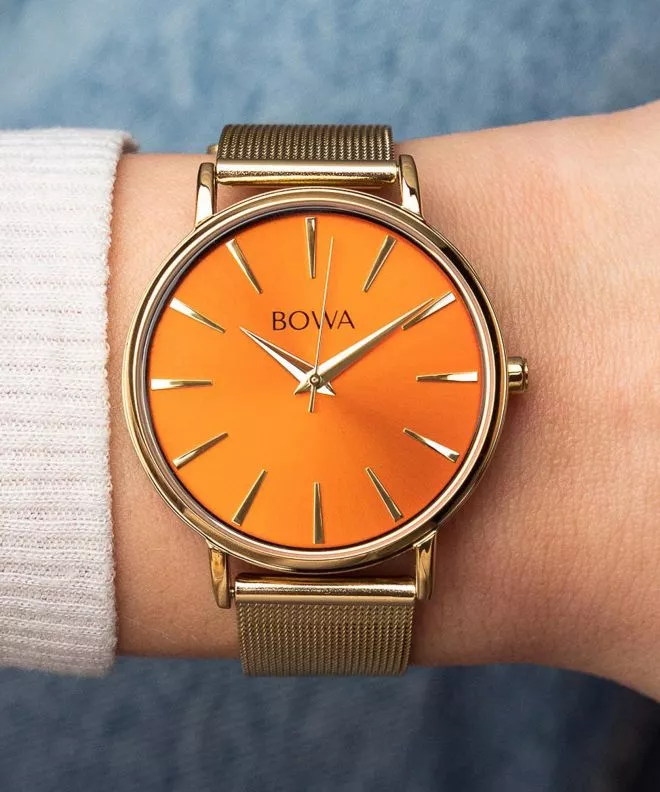 Ceas dama BOWA Praha Orange Spritz Gold Mesh 38 PH384-144-184M