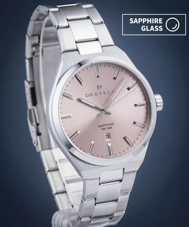 Ceas barbatesc DESTELL Aries Pink Silver Steel Sapphire AR405-125-205S