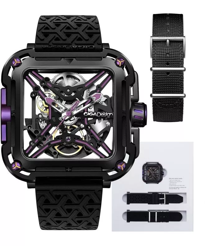 Ceas Barbatesc Ciga Design X Series Black & Purple Skeleton Automatic X011-BLPL-W25BK