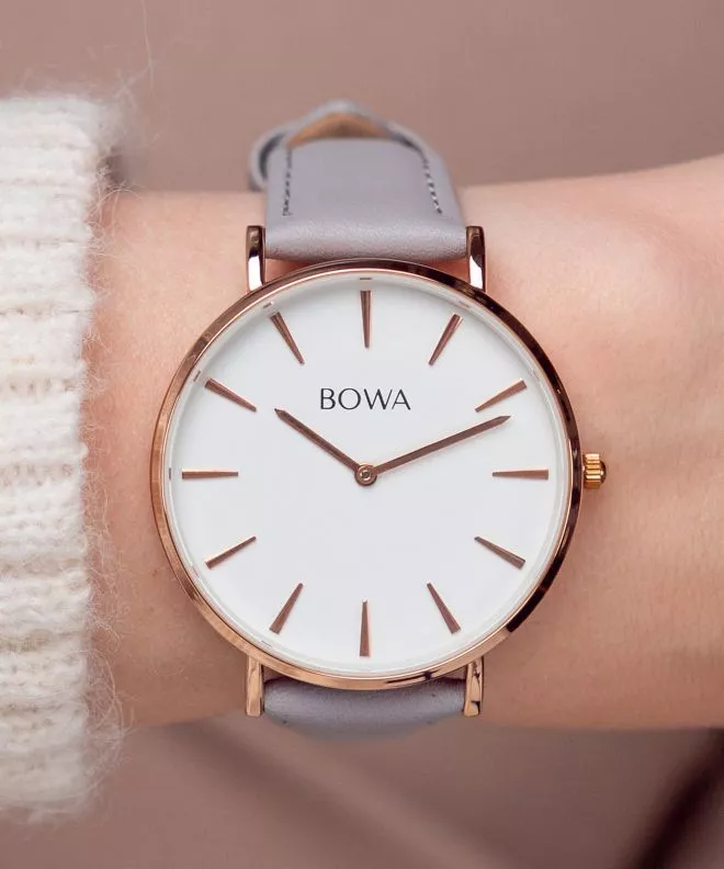 Ceas Dama BOWA New York Rose-Gold Grey 38 NY387-27-186L