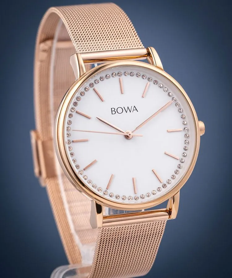 Ceas dama BOWA Rio White-Rose Gold Mesh 38 RI387-27-187M