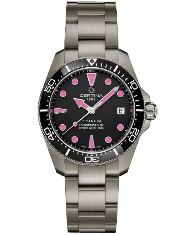 Ceas unisex Certina DS Action Diver Titanium 38mm Powermatic 80 C048.807.44.051.01 (C0488074405101)