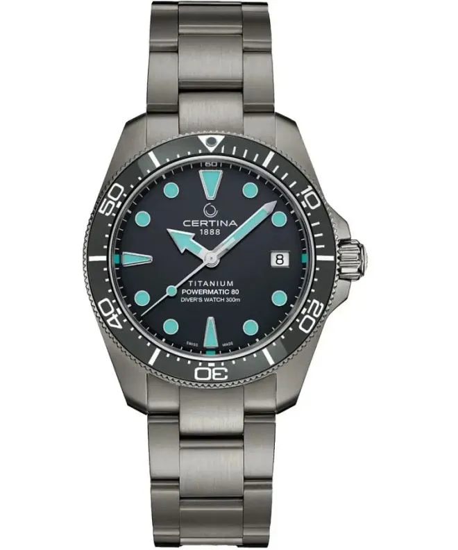 Ceas unisex Certina DS Action Diver Titanium 38mm Powermatic 80 C048.807.44.081.00 (C0488074408100)