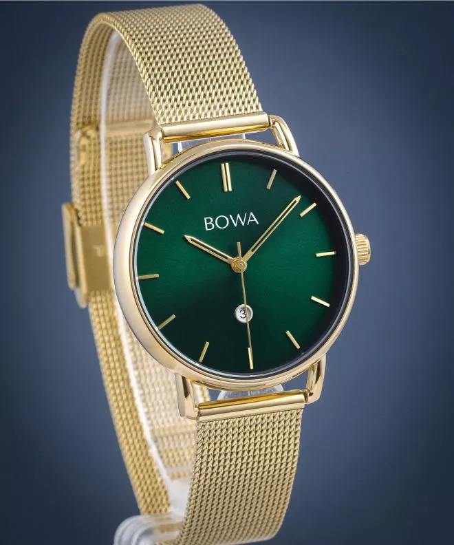 Ceas dama BOWA Milan Green Gold Mesh 34 MI344-04-164M