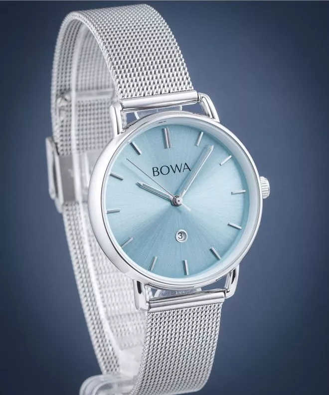 Ceas dama BOWA Milan Ice-Blue Silver Mesh 34 MI345-95-165M