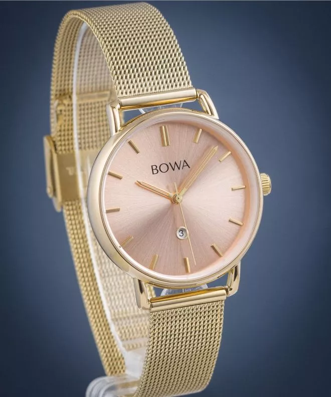Ceas dama BOWA Milan Pink-Gold Mesh 34 MI344-74-164M