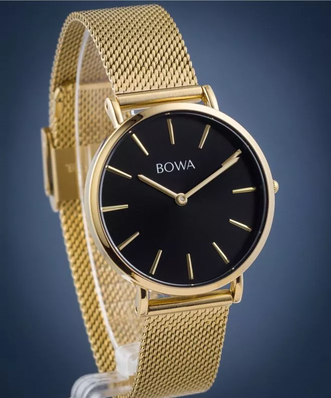 Ceas dama BOWA New York Petite Black-Gold Mesh 34 NY344-14-184M
