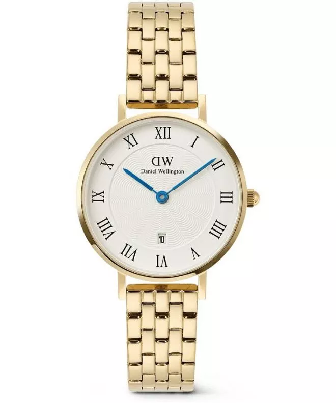 Ceas dama Daniel Wellington Petite Roman Numerals Date 5-link Gold DW00100857